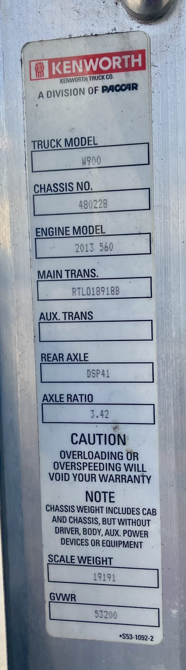 2016 KENWORTH W900L PC480228-19 2016 KENWORTH W900L PC480228-19