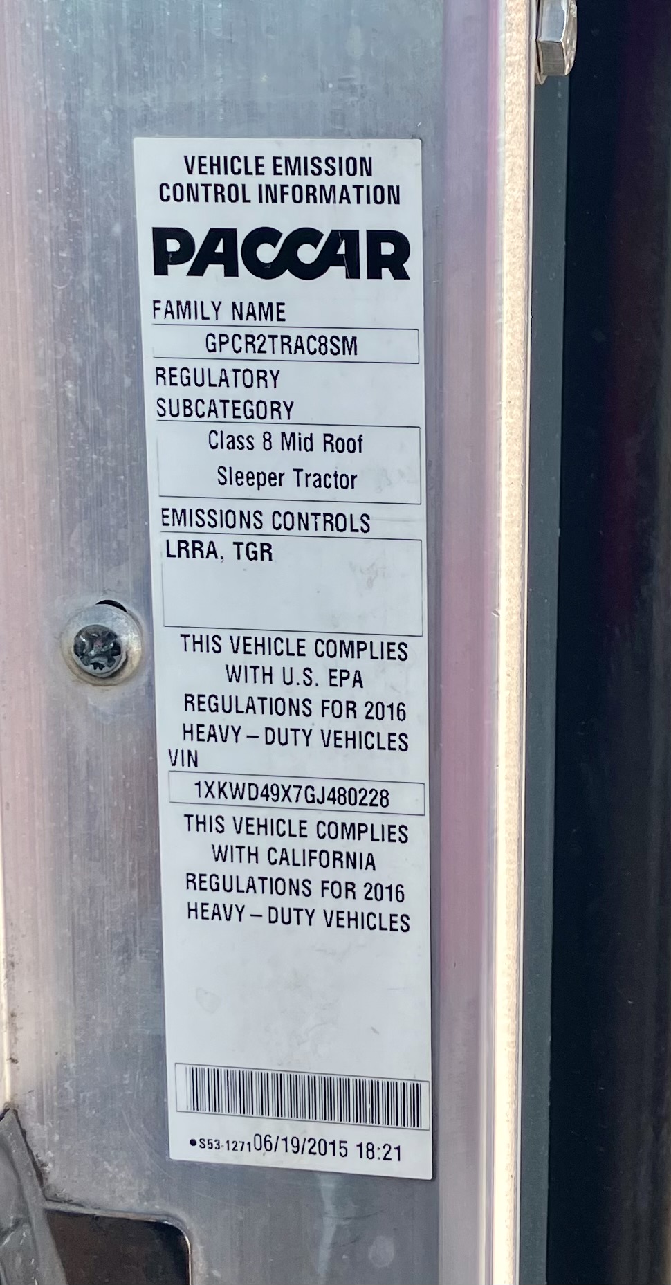 2016 KENWORTH W900L PC480228-22 2016 KENWORTH W900L PC480228-22