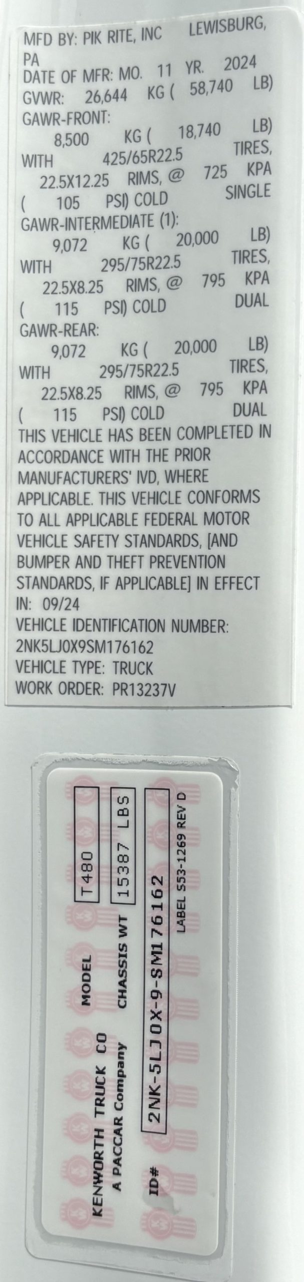 2025 KENWORTH T480 KC176162-12 2025 KENWORTH T480 KC176162-12