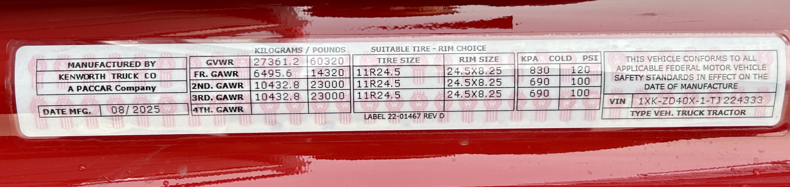 2026 KENWORTH T880 KD224333-11 2026 KENWORTH T880 KD224333-11