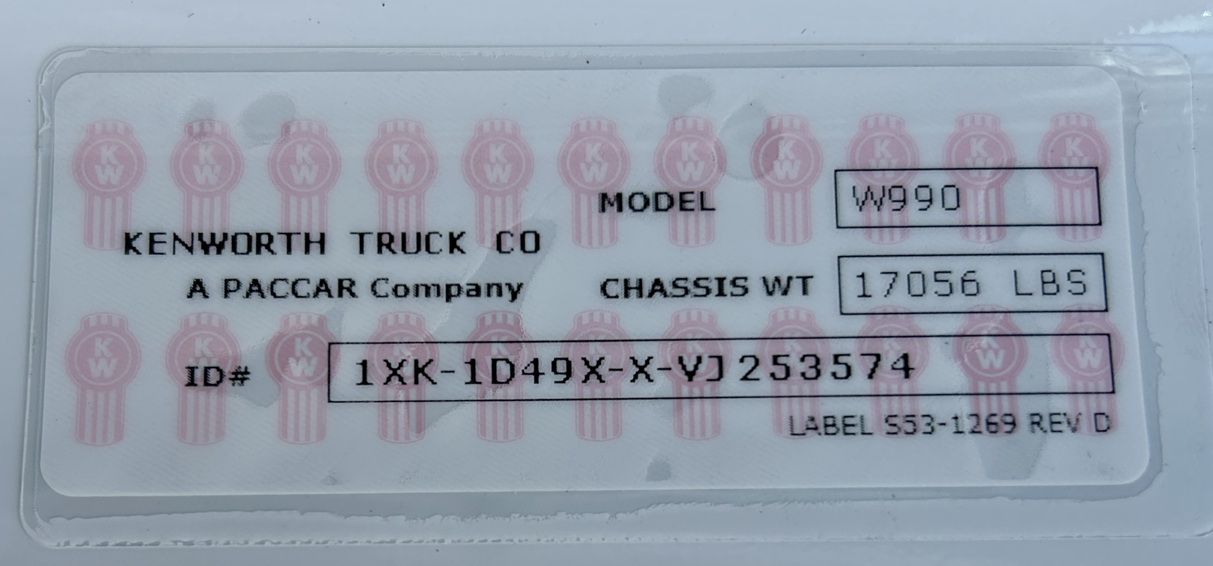 2027 KENWORTH W990 KC253574-14 2027 KENWORTH W990 KC253574-14
