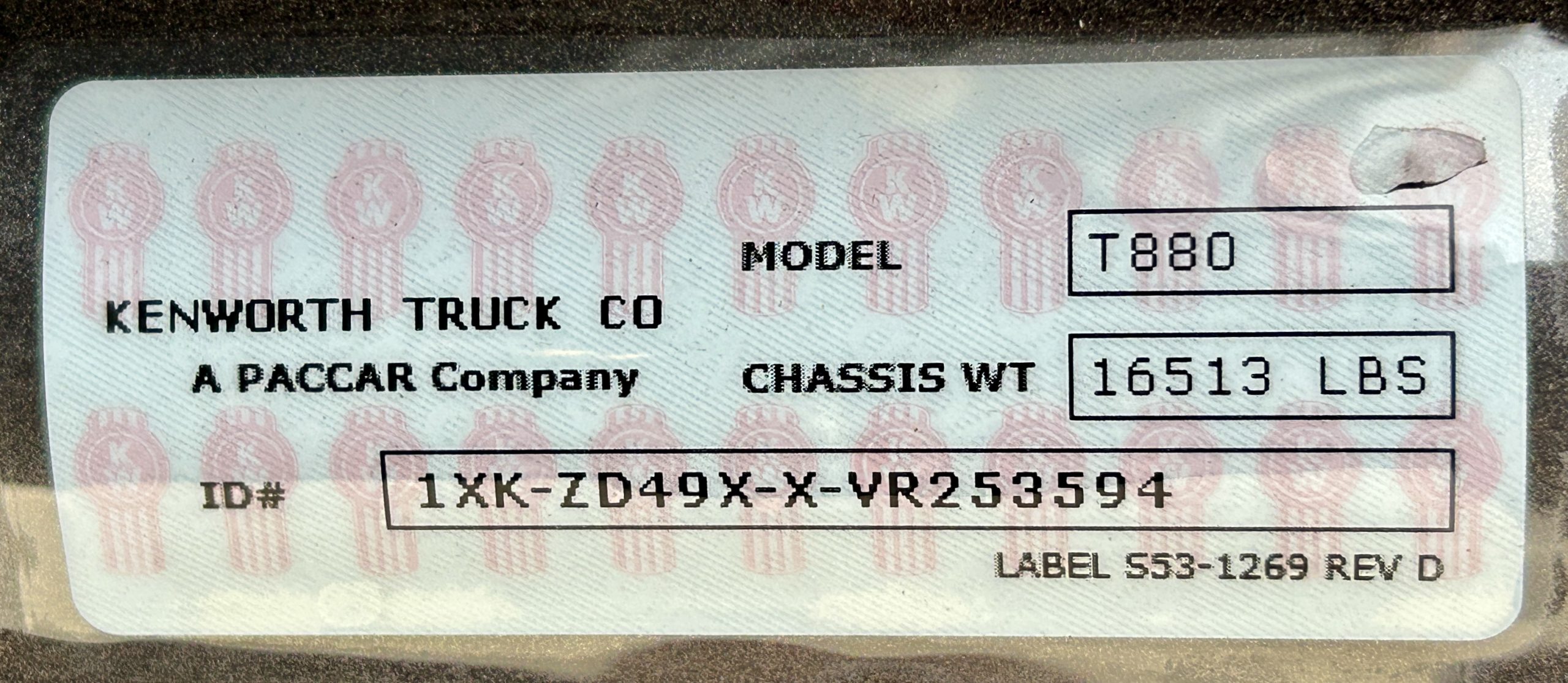 2027 KENWORTH T880 KS253594-10 2027 KENWORTH T880 KS253594-10