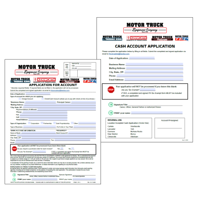 Credit & Cash Account Application Forms
